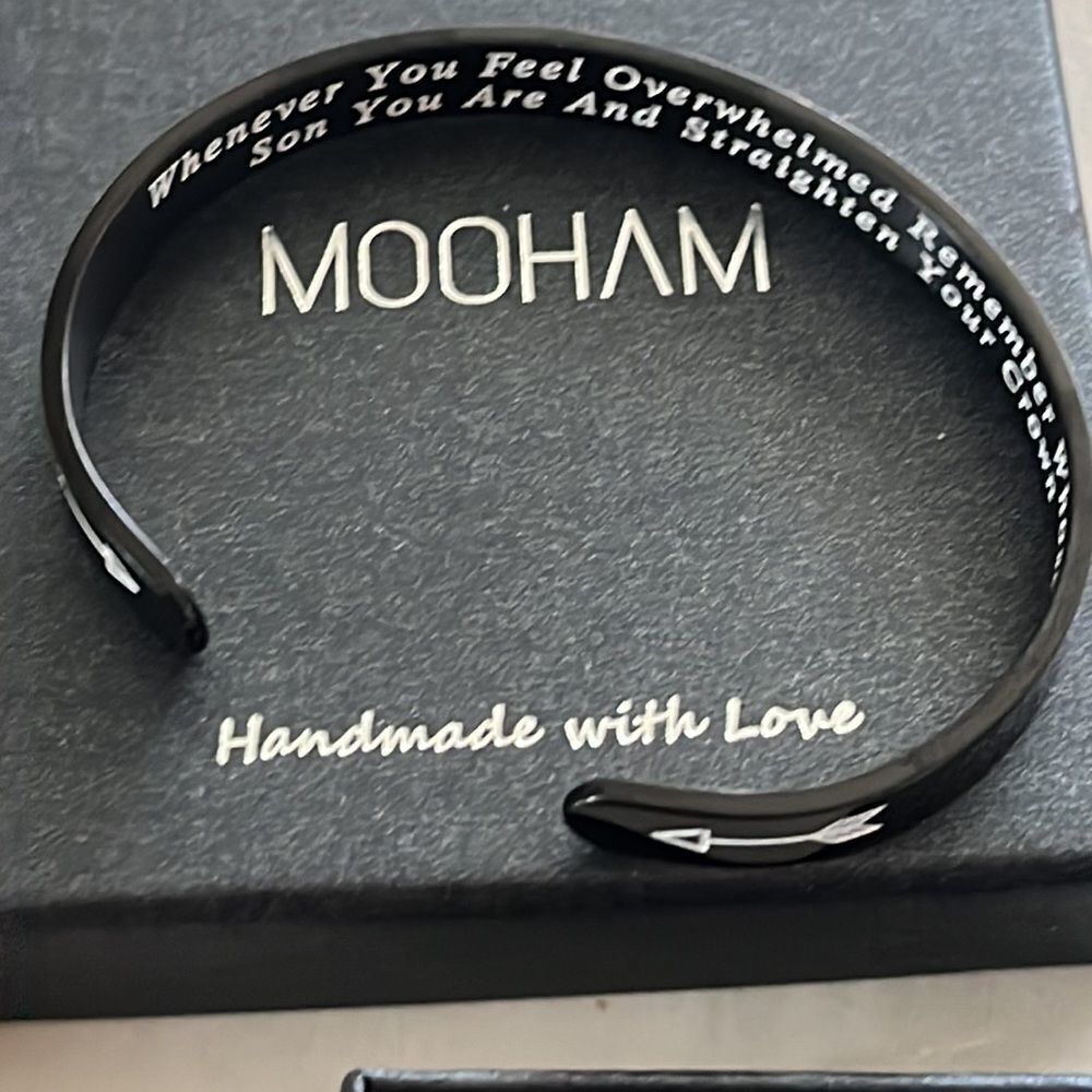 Mom & Son Black Mens Bracelet